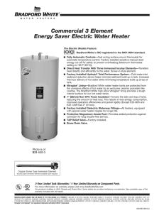 Commercial 3 Element Energy Saver Electric Water