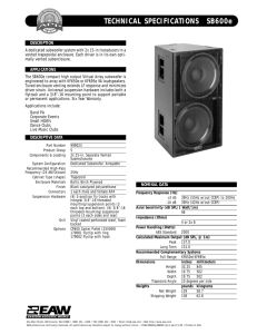 TECHNICAL SPECIFICATIONS SB600e