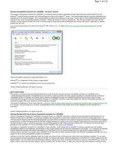 Arduino Compatible Compiler for LabVIEW User