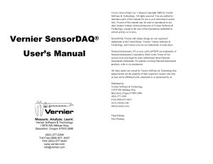 Vernier SensorDAQ® User`s Manual