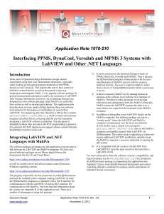 Interfacing PPMS, DynaCool, Versalab and