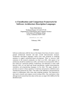 A classification and comparison framework for software architecture