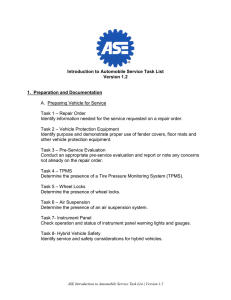 Introduction to Automobile Service Task List