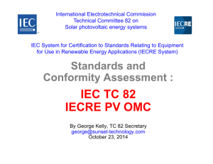 IEC TC 82 IECRE PV OMC - Solar America Board for Codes and