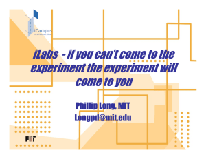 iLabs - if you can`t come to the experiment the