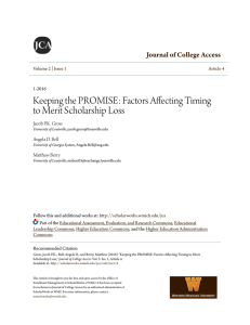 Keeping the PROMISE: Factors Affecting Timing to Merit Scholarship
