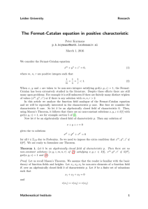 The Fermat-Catalan equation in positive characteristic