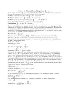 Lecture 2 - Solving differential equationsdy dt = ay − b