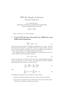 EEE 226: Signals and Systems Lecture Notes # 7