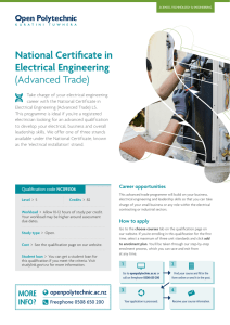 National Certificate in Electrical Engineering (Advanced Trade)