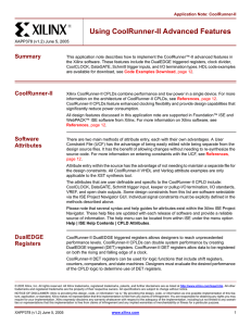 Using CoolRunner-II Advanced Features Application Note