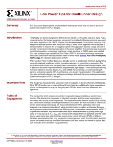 Low Power Tips for CoolRunner Design