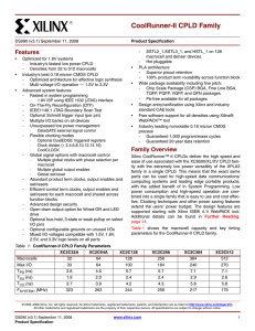 Xilinx DS090 CoolRunner-II CPLD Family, Data Sheet