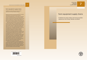 Farm equipment supply chains - Food and Agriculture Organization