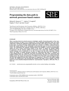 Programming the data path in network processor