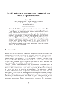 Parallel coding for storage systems