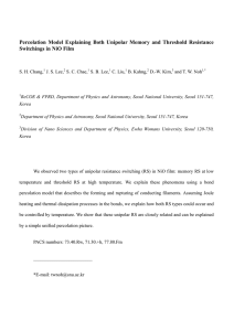 Percolation Model Explaining Both Unipolar Memory and