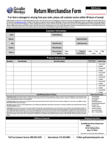 Return Merchandise Form