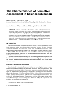 The Characteristics of Formative Assessment in Science Education