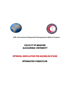 Faculty of Medicine Alexandria University Internal regulation for