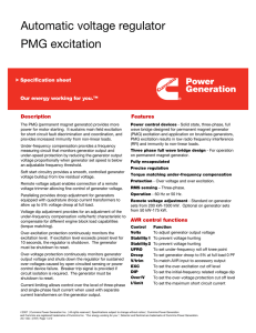Automatic voltage regulator PMG excitation