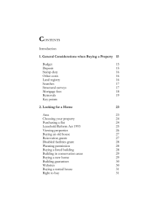 CONTENTS Introduction 1. General Considerations when Buying a