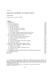 POLITICAL ECONOMY OF TRADE POLICY Contents 1. Introduction