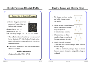 Electric Forces and Electric Fields Electric Forces and Electric Fields