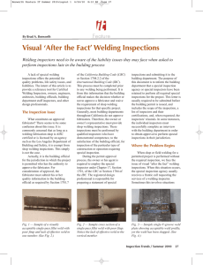 Visual `After the Fact` Welding Inspections