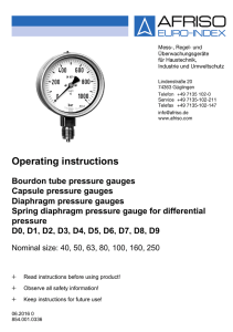 Bourdon tube, capsule, diaphragm, spring diaphragm pressure