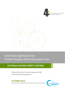 Solid State Lighting Annex: Product Quality and Performance Tiers