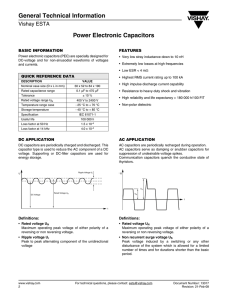 Power Electronic Capacitors General Technical Information