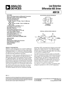 AD8138 Low Distortion Differential ADC Driver