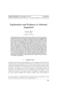 Explanation and Evidence in Informal Argument