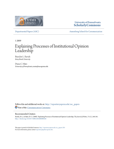 Explaining Processes of Institutional Opinion Leadership