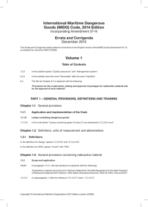 International Maritime Dangerous Goods (IMDG) Code, 2014