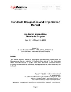 Standards Designation and Organization Manual
