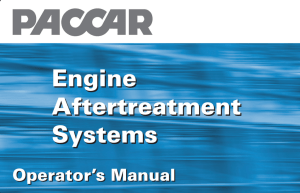 PACCAR Engine Aftertreatment Systems-Operator`s Manual
