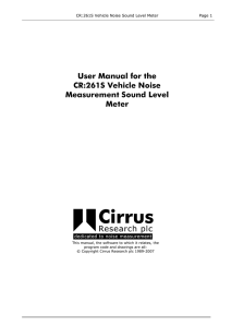 User manual for the CR:261S Sound Level Meter