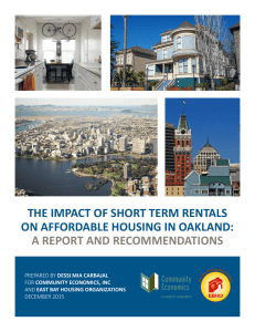 The Impact of Short Term Rentals on Affordable Housing in Oakland