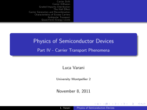Physics of Semiconductor Devices - Part IV