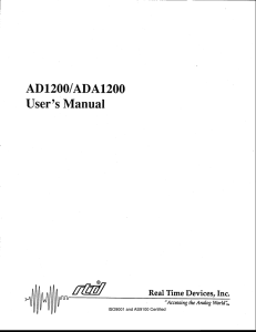 ADL}OO/ADAI2OO Userts Manual