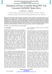 Simulation of Fuzzy Controller Based PFC Cuk Converter Fed BLDC