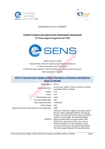 Second-wave Update of Plans and Status of Domain and - e-SENS