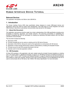 Human Interface Device Tutorial -- AN249