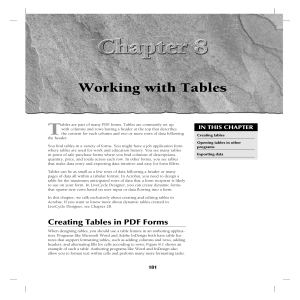 Working with Tables - Learn Adobe Acrobat