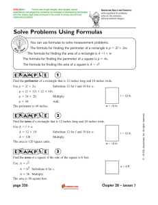 Solve Problems Using Formulas