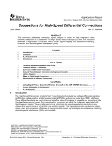 Suggestions for High-Speed Differential