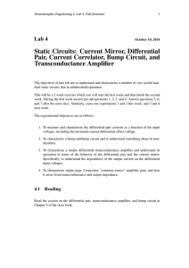 Static Circuits: Current Mirror, Differential Pair, Current Correlator