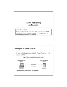 TCP/IP Networking An Example A simple TCP/IP Example